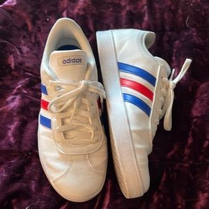 Red white and blue size 8 adidas sneakers slight imperfections